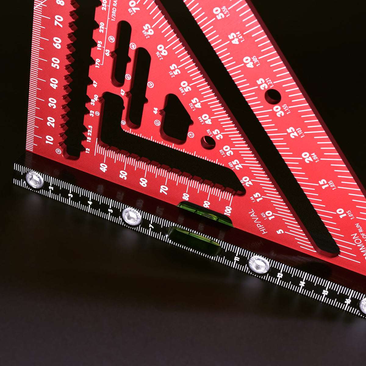TrigJig G-Rafter 180 rafter square with level red and black