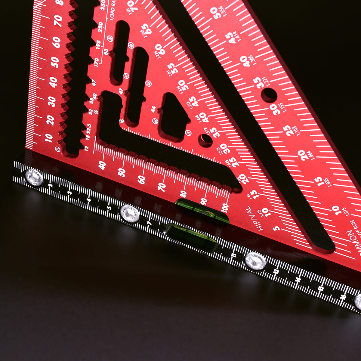 TrigJig G-Rafter 180 rafter square with level red and black