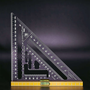 TrigJig G-Rafter 180 PRO rafter square with level black and gold